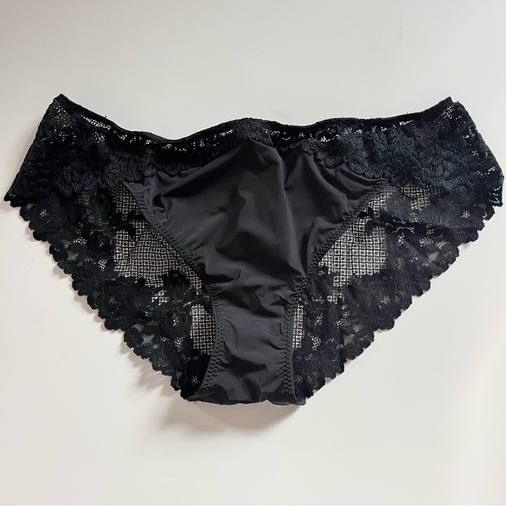 Intimissimi Pretty Flowers Black Panty NWT L
